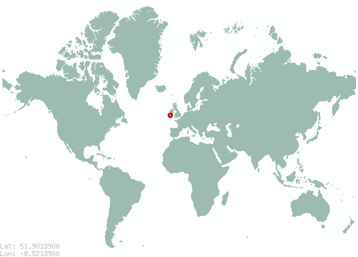 Clogheen in world map