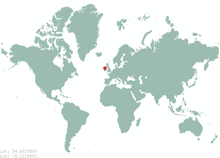 Donegal in world map